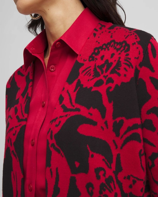Floral Jacquard Cardigan - image 4